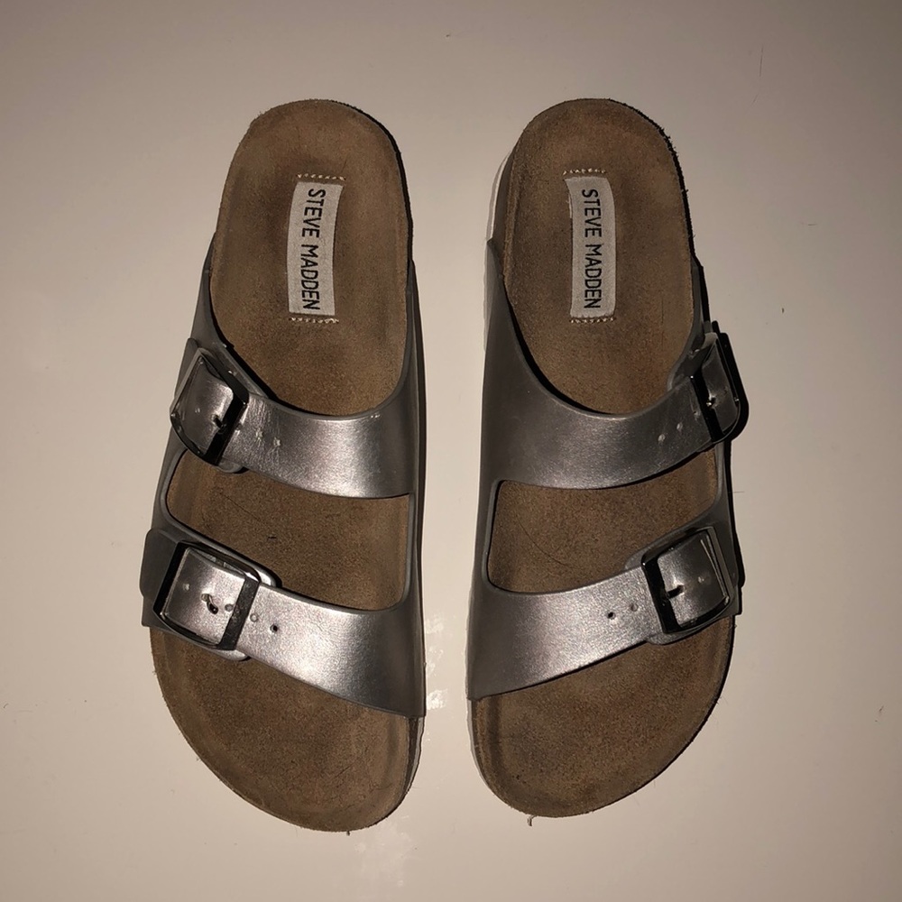 Silver Steve Madden Sandals